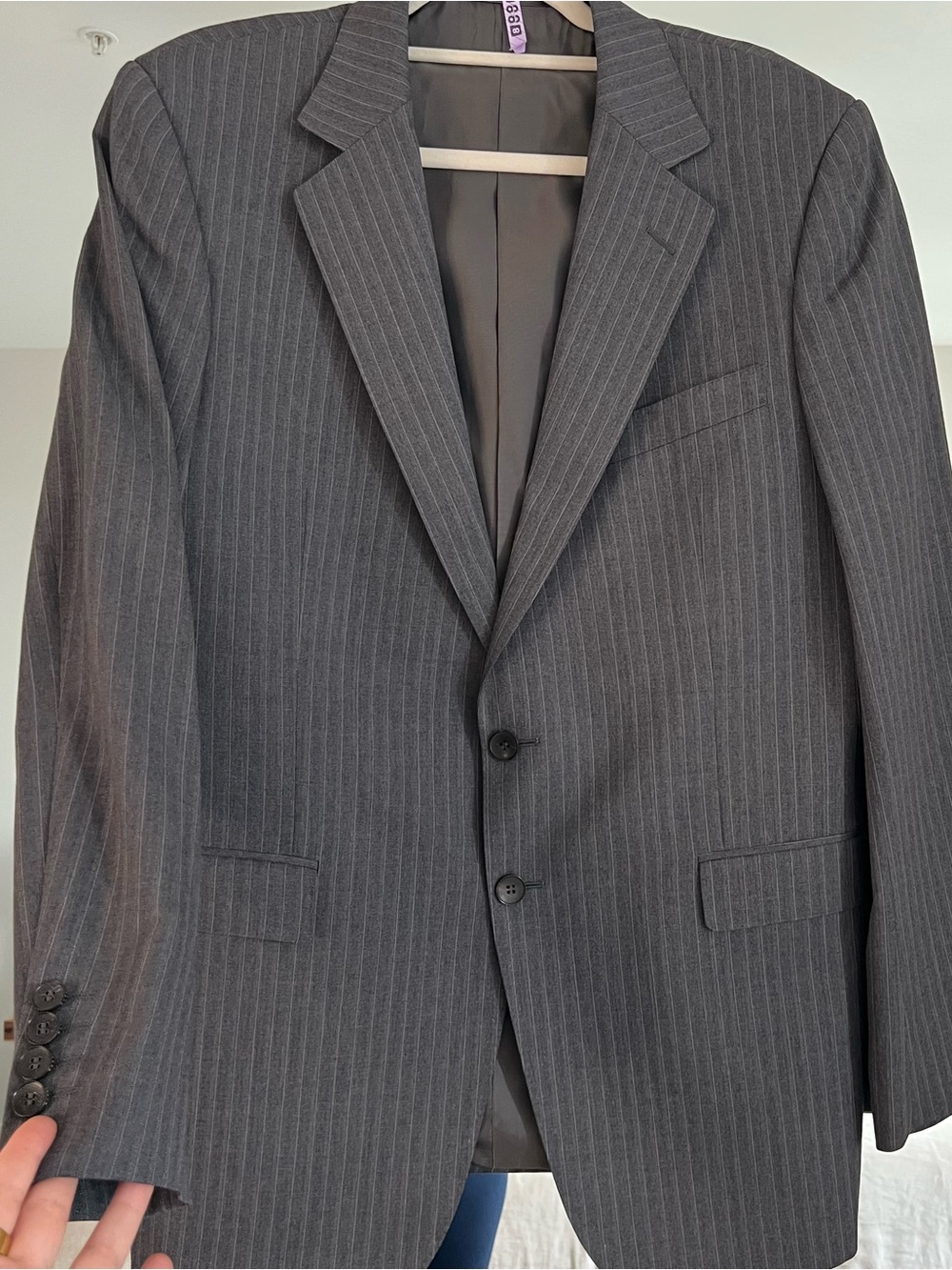 Gucci Charcoal Pinstripe Men's Suit Jacket
